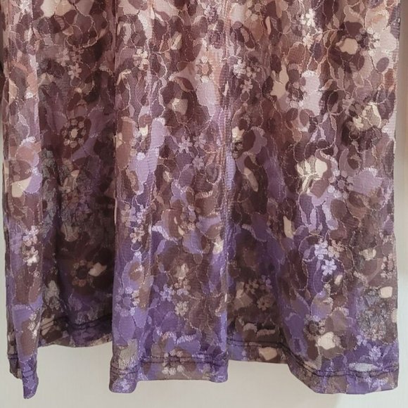 Women's Size L Top L Shades/Lavenders 100% Nylon Blouse Top by AMORE COUTURE - Picture 4 of 6